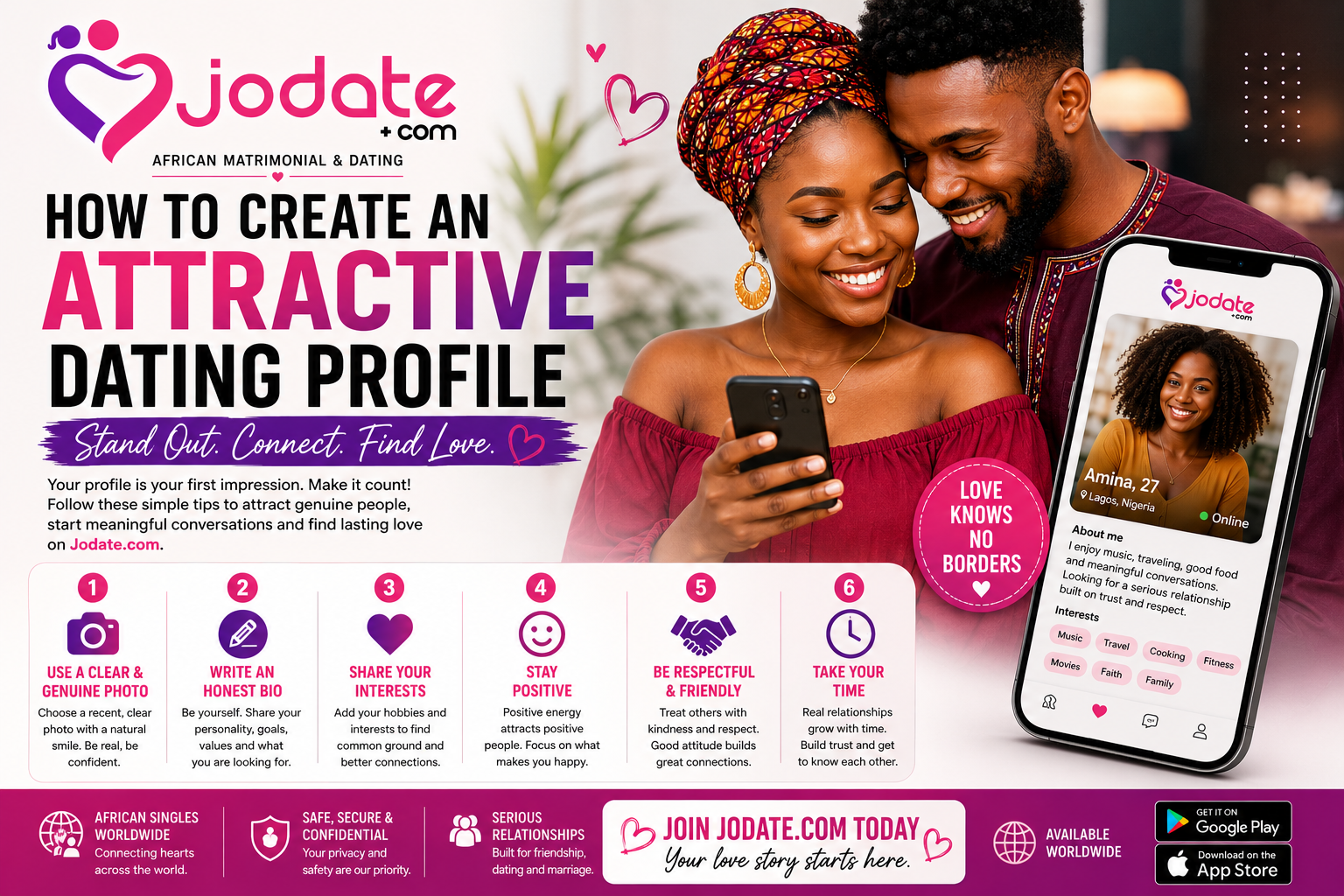 How to Create an Attractive Dating Profile on Jodate.com